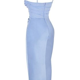 Teia Sky Draped Corset Midi Dress - Image 3