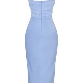Teia Sky Draped Corset Midi Dress - Image 4