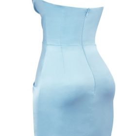Odelle Ocean Blue Strapless Mini Dress - Image 3