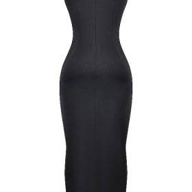Filomena Black Maxi Dress - Image 4