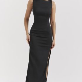 Filomena Black Maxi Dress - Image 7