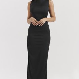 Filomena Black Maxi Dress - Image 9