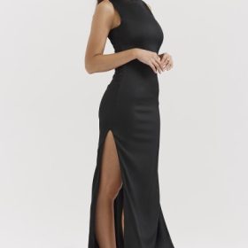Filomena Black Maxi Dress - Image 10