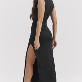 Filomena Black Maxi Dress - Image 11