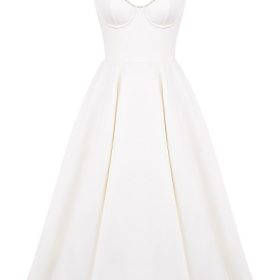Mademoiselle White Tulle Midi Dress - Image 2