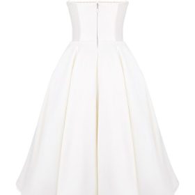 Mademoiselle White Tulle Midi Dress - Image 4