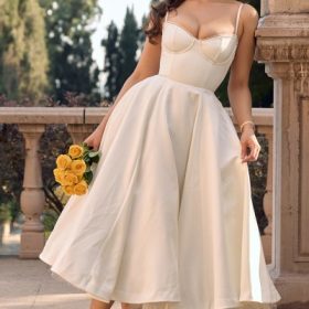 Mademoiselle White Tulle Midi Dress - Image 12