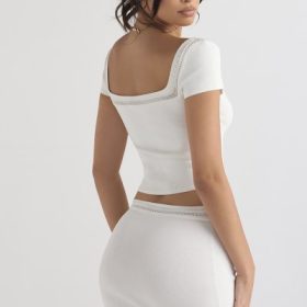 Sarelle Ivory Dainty Knit Mini Skirt - Image 14