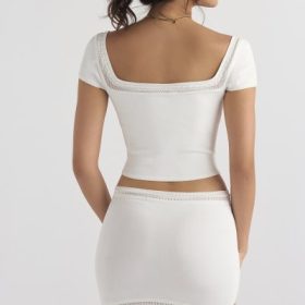 Sarelle Ivory Dainty Knit Mini Skirt - Image 15