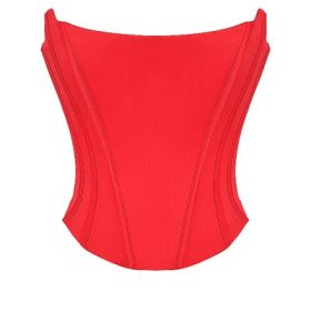 Genevieve Scarlet Satin Lace Back Corset - Image 2