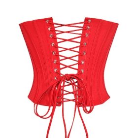 Genevieve Scarlet Satin Lace Back Corset - Image 4