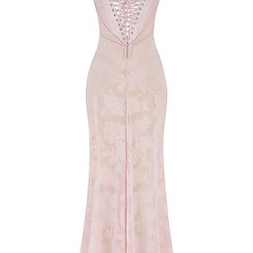 Seren Soft Pink Floral Lace Back Maxi Dress - Image 4