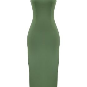 Filomena Olive Boat Neck Maxi Dress - Image 2
