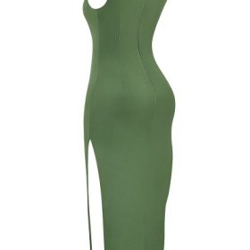 Filomena Olive Boat Neck Maxi Dress - Image 3