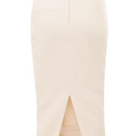 Lena Cream Boucle Pencil Midi Skirt - Image 4