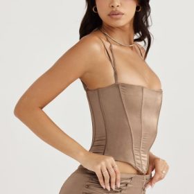 Chantelle Latte Satin Corset - Image 10