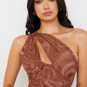 Clementine Swirl Print Cut Out Mini Dress - Image 10