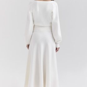 Rowan Ivory Wool Balloon Sleeve Wrap cardigan - Image 9