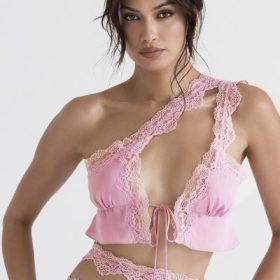 Lorena Pink Floaty Cropped Top - Image 5