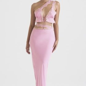 Lorena Pink Floaty Cropped Top - Image 7