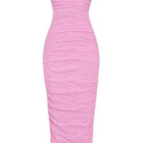 Tana Pink Strapless Corset Midi Dress - Image 2