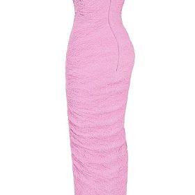 Tana Pink Strapless Corset Midi Dress - Image 3