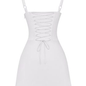 Carlotta White Corset Mini Dress - Image 4