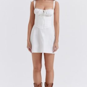 Carlotta White Corset Mini Dress - Image 7