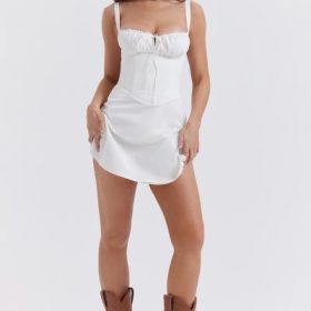 Carlotta White Corset Mini Dress - Image 8