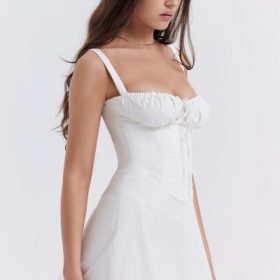 Carlotta White Corset Mini Dress - Image 11