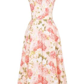Rosalee Pink Peony Print Cotton Bustier Sundress - Image 4