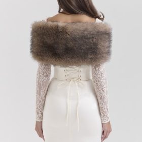 Ashly Faux Fox Fur Shawl - Image 4