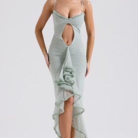 Gabriella Pistachio Ruffled Front Gown - Image 8