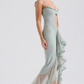 Gabriella Pistachio Ruffled Front Gown - Image 10