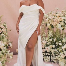 Delphine Ivory Draped Corset Bridal Gown - Limited Edition - Image 6