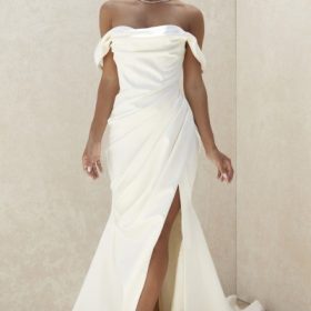 Delphine Ivory Draped Corset Bridal Gown - Limited Edition - Image 15