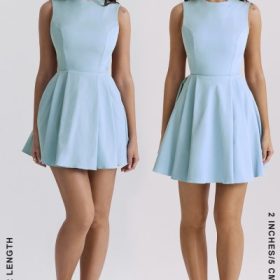 Ingrid Tuscan Blue Twill Mini Dress - Image 16