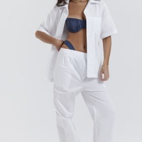 Reno White Relaxed Fit Trousers - Image 8