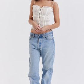 Lula Ivory Sequin Pleat Corset - Image 7