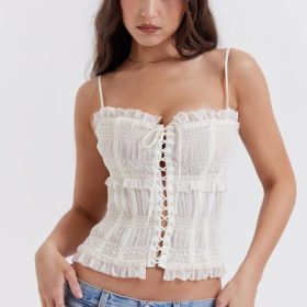 Lula Ivory Sequin Pleat Corset - Image 9