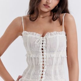 Lula Ivory Sequin Pleat Corset - Image 10