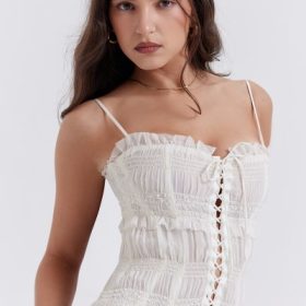 Lula Ivory Sequin Pleat Corset - Image 11