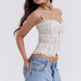 Lula Ivory Sequin Pleat Corset - Image 12