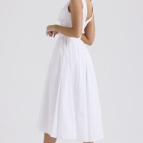 Emmelina White Cotton Corset Sundress - Image 10