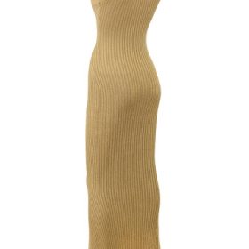 Emmie Gold Metallic Ribbed Maxi Dress - Image 3