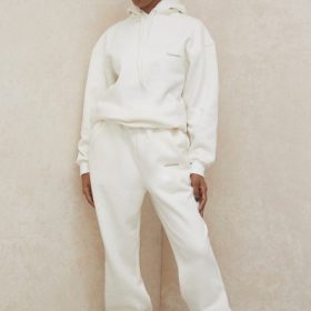 Sky Off White Fleece Back Jogging Trousers - Image 7