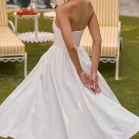 Audrey White Strapless Midi Sundress