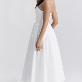 Audrey White Strapless Midi Sundress - Image 10