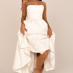 Audrey White Strapless Midi Sundress - Image 12