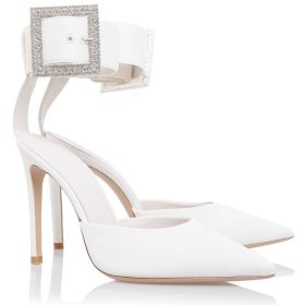 Krista Ivory Crystal Buckle Pumps - Image 3